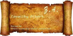 Zavaczky Albert névjegykártya