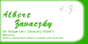 albert zavaczky business card